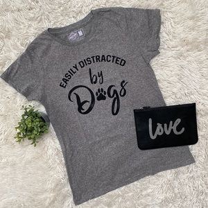 🎉2X HP🎉 Crazy Dog T-Shirts Graphic Tee 💗 Gray & Black